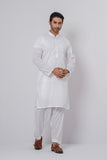 Men's Panjabi: Opt White, Tobaco Brown & Timber Green