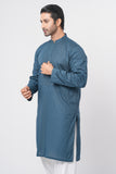 Men's Panjabi: Opt White, Tobaco Brown & Timber Green