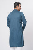 Men's Panjabi: Opt White, Tobaco Brown & Timber Green