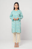 Women's Lawn Kurta: Hot Pink & Teal Green