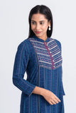 Women's Ethnic Kurta : Blue Depth Printed & Chocolate Truffle Printed