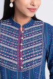 Women's Ethnic Kurta : Blue Depth Printed & Chocolate Truffle Printed