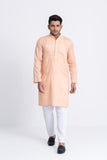 Men's Panjabi: Opt White, Water Leaf & Brandy