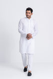 Men's Panjabi: Opt White, Water Leaf & Brandy