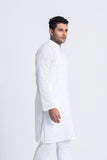 Men's Panjabi: Opt White, Water Leaf & Brandy