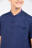 Junior Boy's Shirt (10-14 Years): Blue Purple & Blue Green