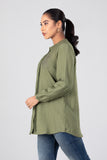 Women's Casual Shirt : Orange & Olive