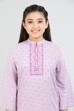 Junior Girls Ethnic Top (10-14 Years) : Almond Buff & Lilac Breeze