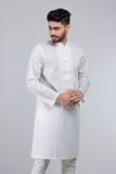 Men's Panjabi: Opt White, Woodland & Blue