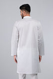 Men's Panjabi: Opt White, Woodland & Blue