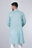 Men's Panjabi: Opt White, Woodland & Blue