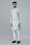 Men's Panjabi: Opt White, Water Leaf & Brandy