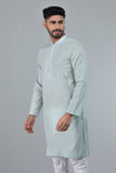 Men's Panjabi: Opt White, Water Leaf & Brandy