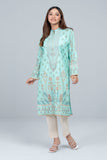 Women's Lawn Kurta -  Off White & Aqua Green