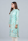 Women's Lawn Kurta -  Off White & Aqua Green