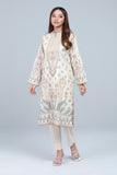 Women's Lawn Kurta -  Off White & Aqua Green