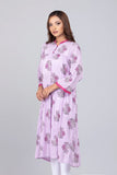 Women's Ethnic Kurta : Ashes of Roses Printed & Lilac Breeze Printed