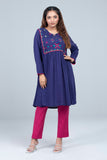 Women Ethnic Kurti : Blue Depth & Chilli Pepper