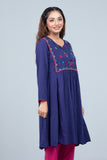 Women Ethnic Kurti : Blue Depth & Chilli Pepper