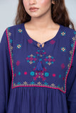 Women Ethnic Kurti : Blue Depth & Chilli Pepper