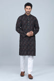 Men's Panjabi : Citrine White & Jet Black