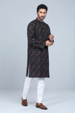 Men's Panjabi : Citrine White & Jet Black