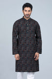 Men's Panjabi : Citrine White & Jet Black