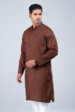 Men's Panjabi : White, Chocolate & Black