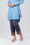 Women's Ethnic Pant: Navy Blue & Off White