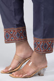 Women's Ethnic Pant: Navy Blue & Off White