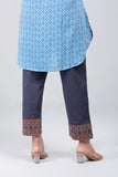 Women's Ethnic Pant: Navy Blue & Off White