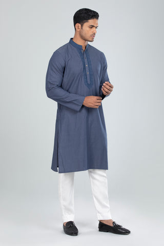 Men's Panjabi: Pickled Blue Printed