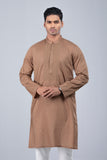 Men's Panjabi: Opt White, Tobaco Brown & Timber Green