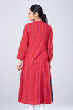 Women's ethnic kurta: Chilli pepper printed & ranite grey printed