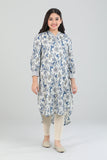 Junior Girls Ethnic Tops (10-14 Years) : Winter White Printed & Placid Blue Printed