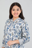 Junior Girls Ethnic Tops (10-14 Years) : Winter White Printed & Placid Blue Printed