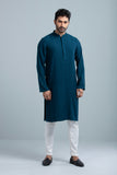 Men's Panjabi : Teal & Wood Smoke