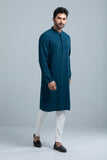 Men's Panjabi : Teal & Wood Smoke