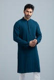 Men's Panjabi : Teal & Wood Smoke