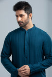 Men's Panjabi : Teal & Wood Smoke