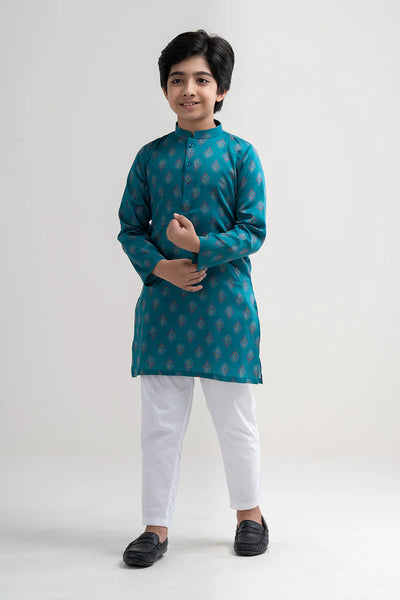 Boy's Panjabi : Green Printed & Floral Blue (0-15 Years)