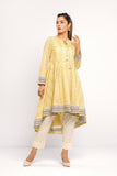 Women's Lawn Kurta : Sunny Lime & Off White