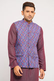 Regular Fit Geometric Printed Waistcoat : Gulf Blue