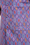 Regular Fit Geometric Printed Waistcoat : Gulf Blue