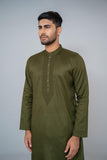 Men's Panjabi : Olive & Navy