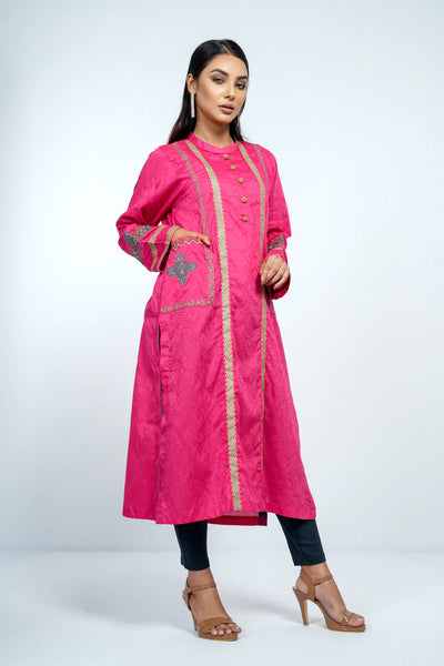 Women's ethnic kurta : Red Rose Printed