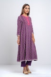 Women's Ethnic Kurta : Plum Purple Printed & Deep Lagoon Printed