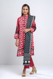 Women's Lawn - Three Piece : Navy Blue  & Maroon