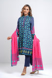 Women's Lawn - Three Piece : Navy Blue  & Maroon