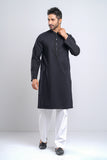 Men's Panjabi : Black & Porcelain